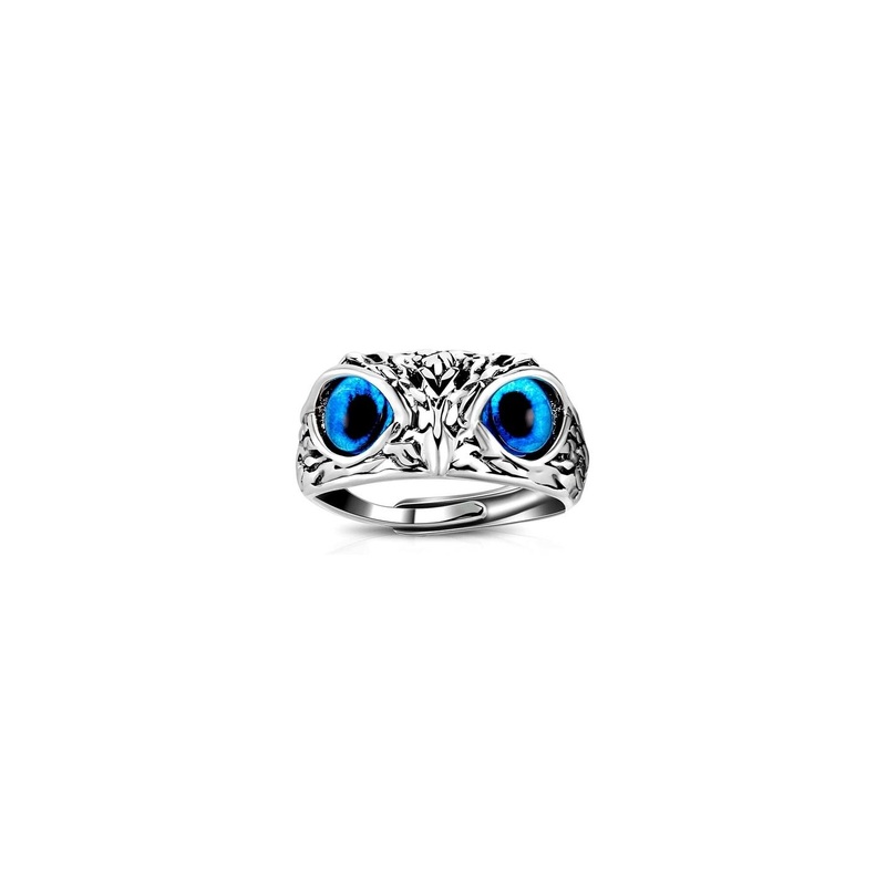 Teeragaj Stones Studded Adjustable Owl Finger Ring