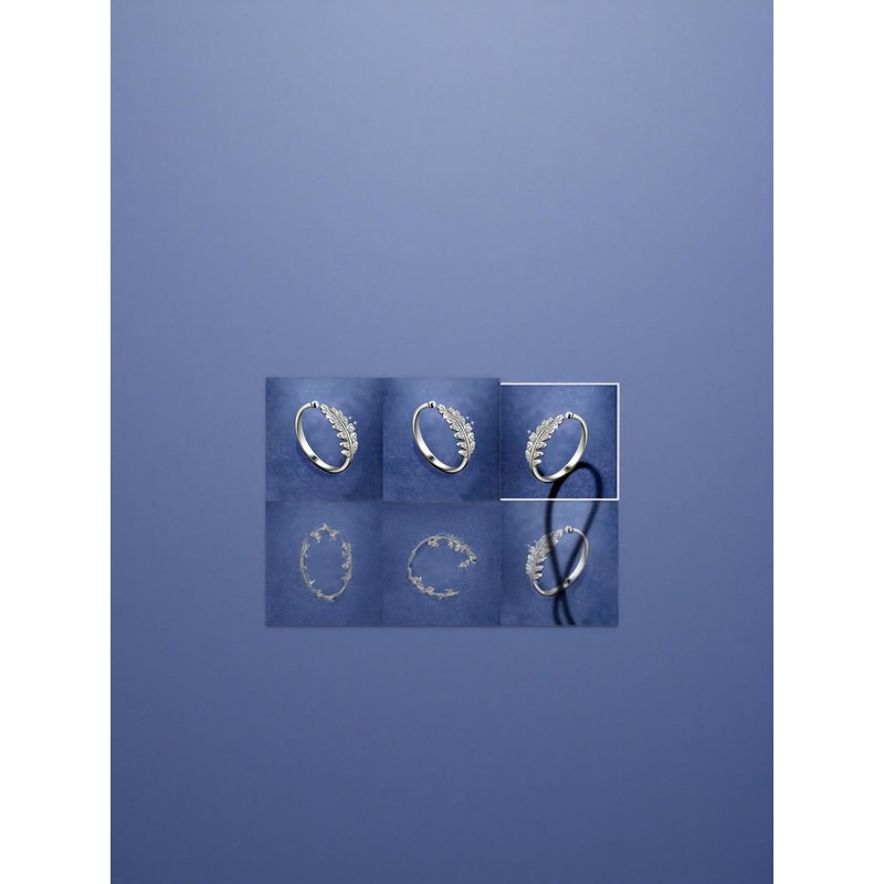 Teeragaj Unisex Set Of 2 Stainless Steel Artificial Stones Studded Adjustable Finger Rings