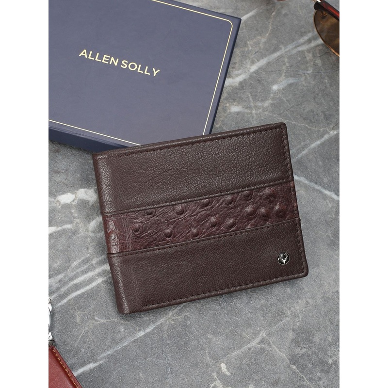 Allen Solly Men Textured Leather Two Fold Wallet
