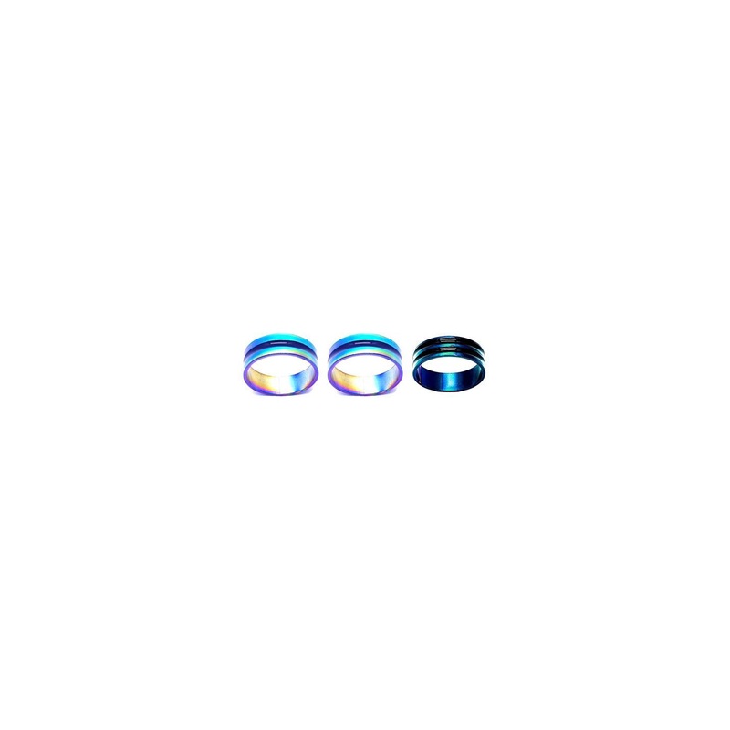 Dynamic Retail Global Set of 3 Rings for Men & Women, Multicolor-Blue Alloy Ring ()