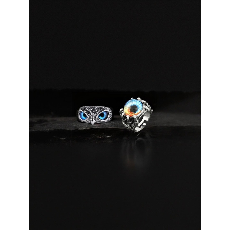 Teeragaj Set Of 2 Adjustable Eye Finger Rings