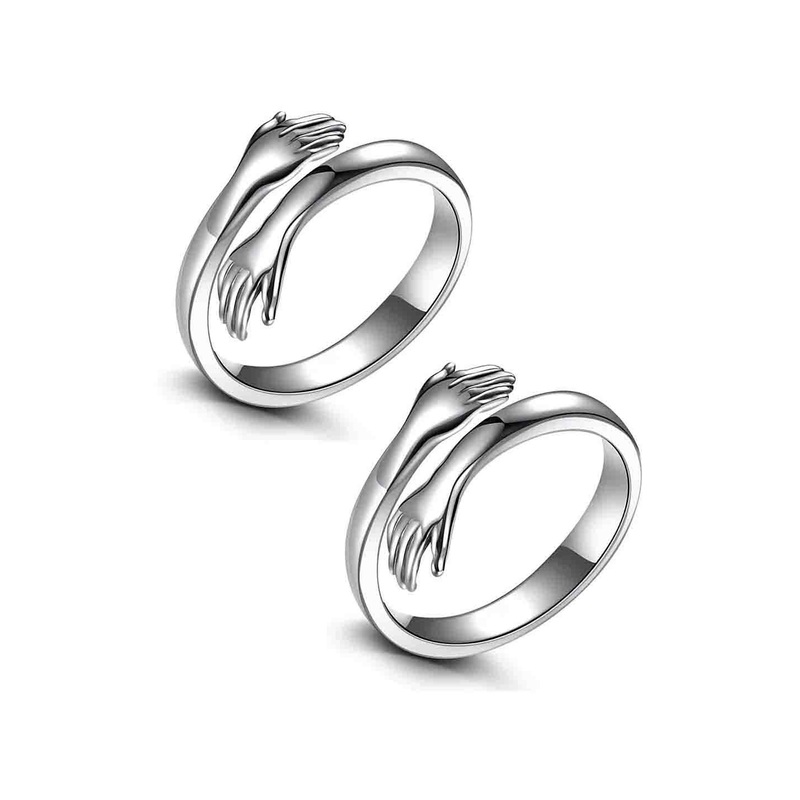 Teeragaj Set of 2 Hug Adjustable Finger Rings