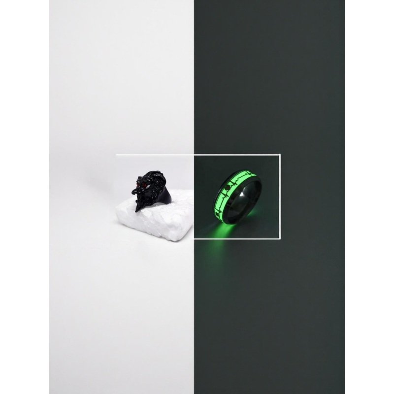 Teeragaj Set Of 2 Lion & Radium Finger Rings