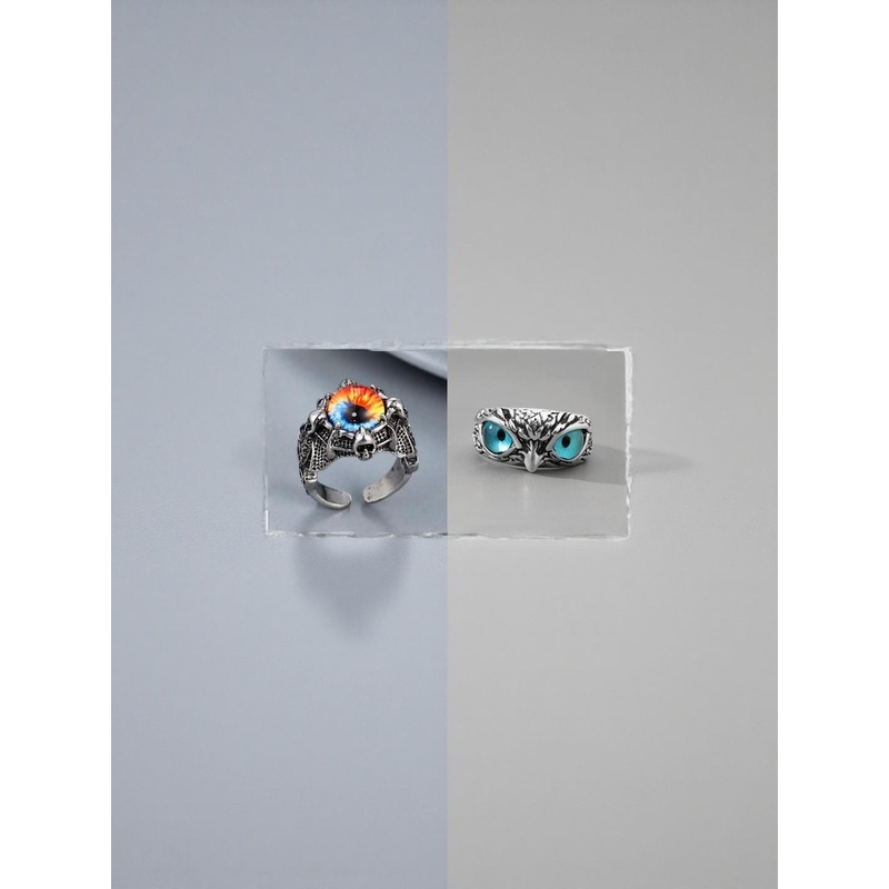 Teeragaj Set Of 2 Textured Finger Rings