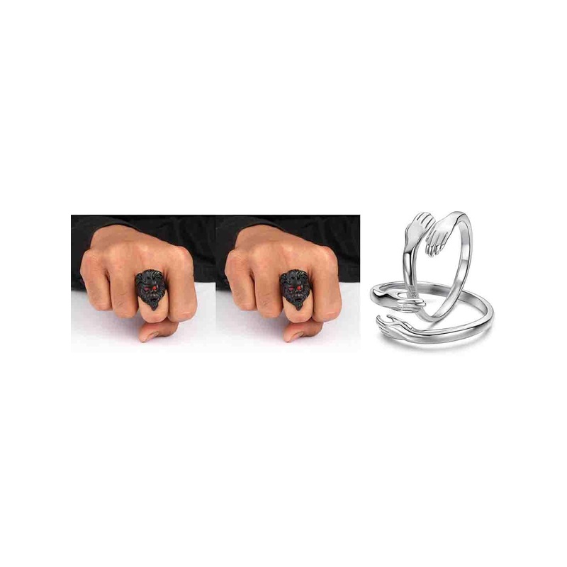 Teeragaj Set Of 3 Stainless Steel Adjustable Finger Rings