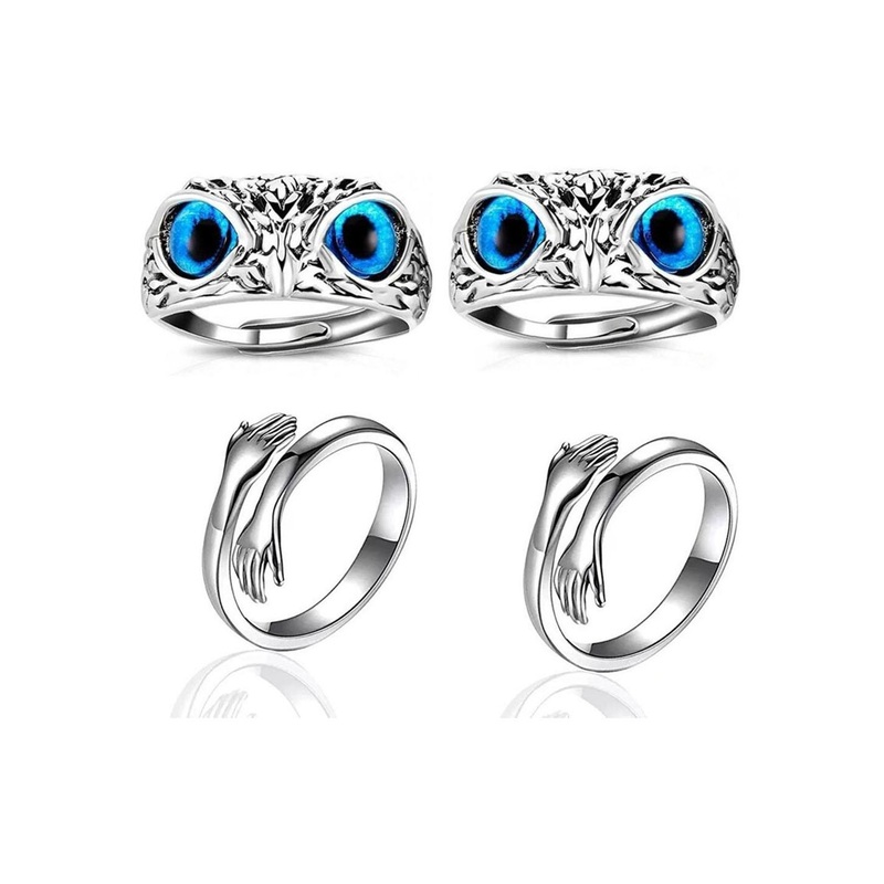 Teeragaj Set Of 4 Textured Finger Ring