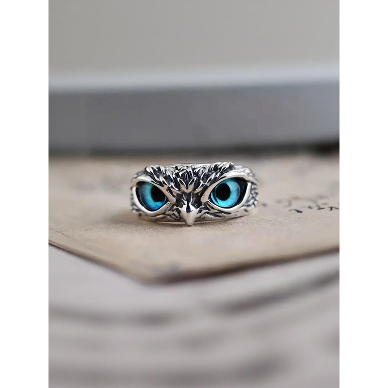 Teeragaj Stainless Steel Owl Adjustable Finger Ring