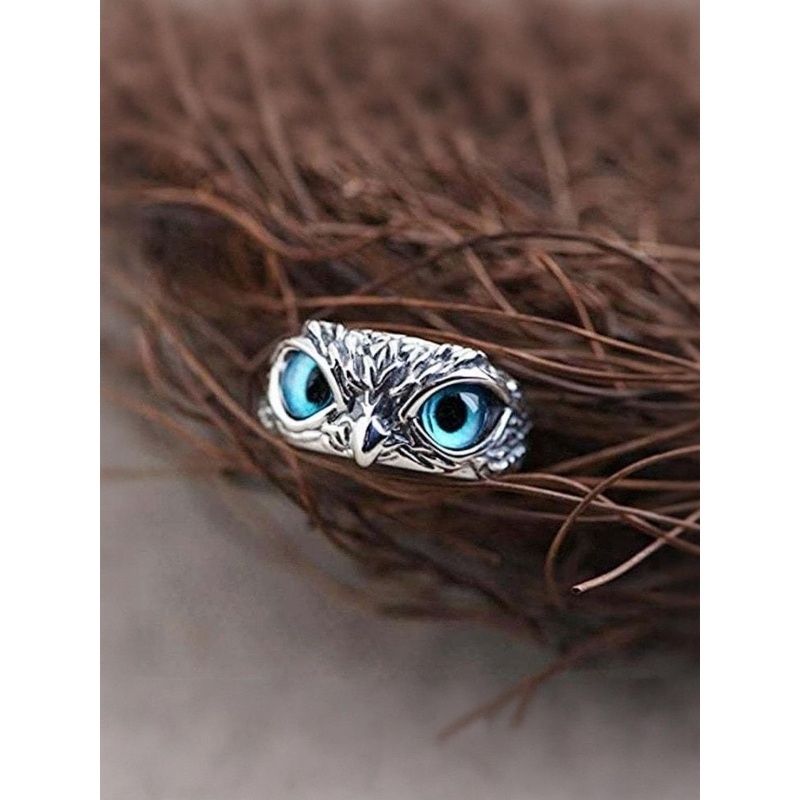 Teeragaj Stones Studded Owl Adjustable Finger Rings