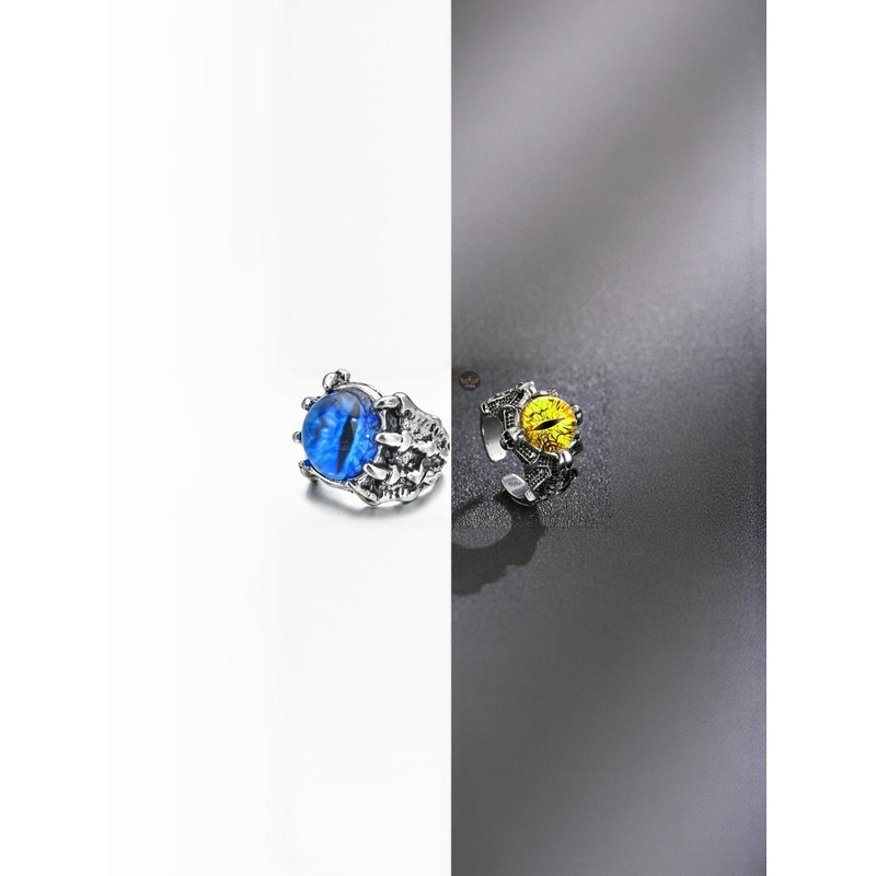 Teeragaj Unisex Set Of 2 Stainless Steel Textured Artificial Stones Studded Finger Rings