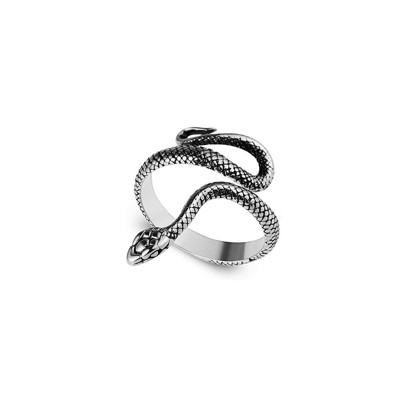 Teeragaj Unisex Stainless Steel Snake Shaped Finger Ring