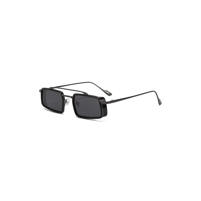 AUGEN Unisex Black Lens & Black Rectangle Sunglasses with