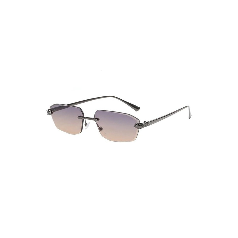 AUGEN Unisex Gunmetal-Toned Rectangle Sunglasses with UV Protected Lens