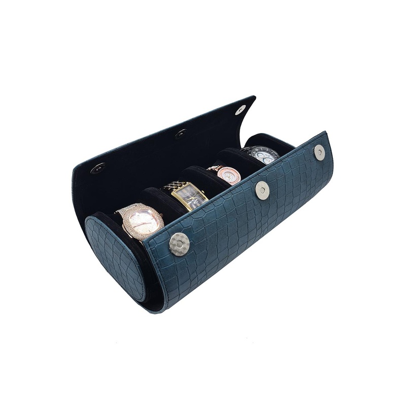essart Textured Unisex 4-Slot Watch Organiser