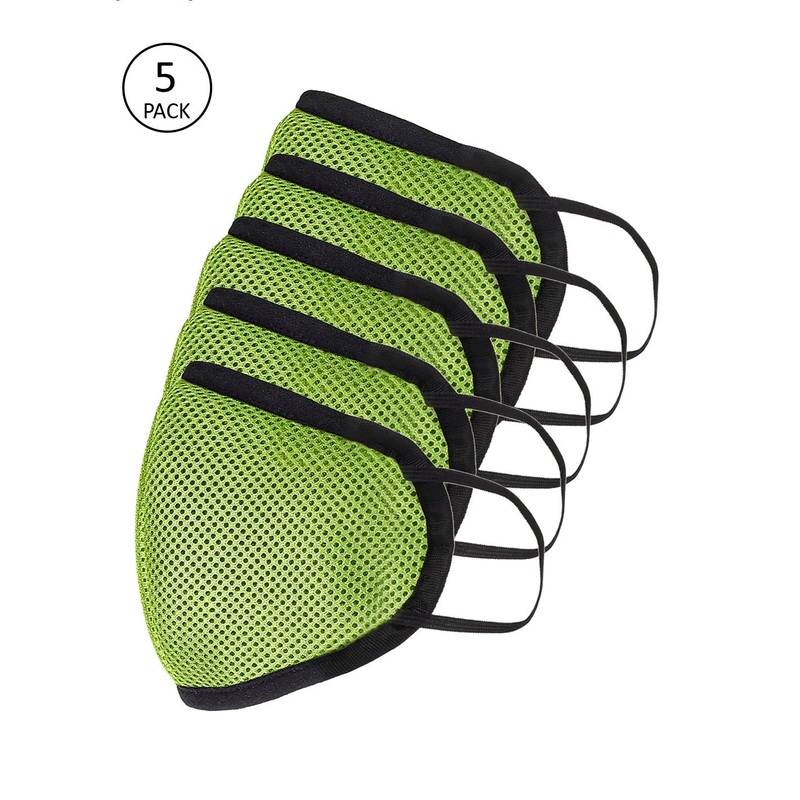 Teakwood Leathers Unisex 5 Pcs Lime Green 3-Ply HYPASHIELD Anti-Pollution Outdoor Masks
