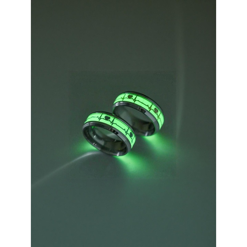 Teeragaj Set Of 2 Stainless Steel Radium Designed Ring