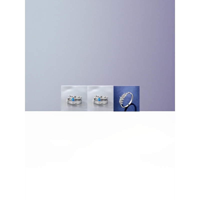 Teeragaj Set Of 3 Stone-Studded Couple Finger Rings