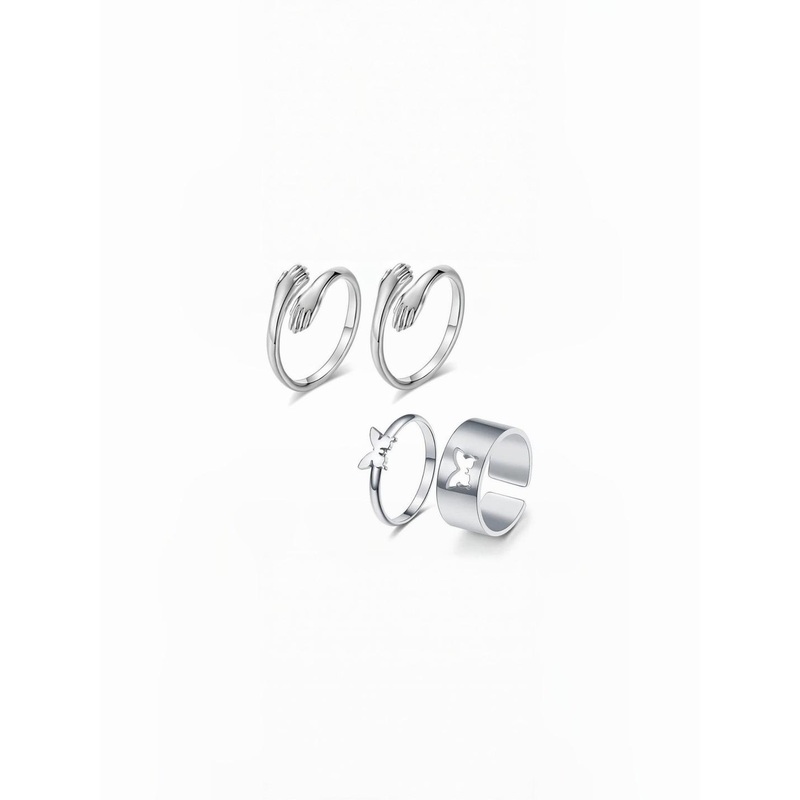 Teeragaj Set Of 4 Stainless Steel Ring