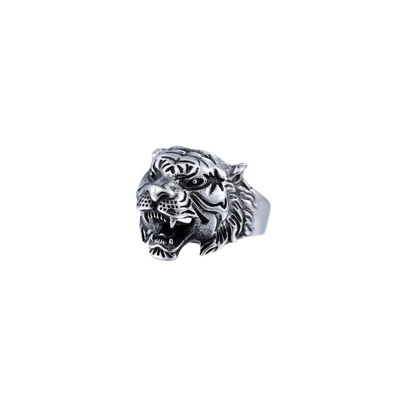 Teeragaj Stainless Steel Tiger Shaped Adjustable Finger Ring
