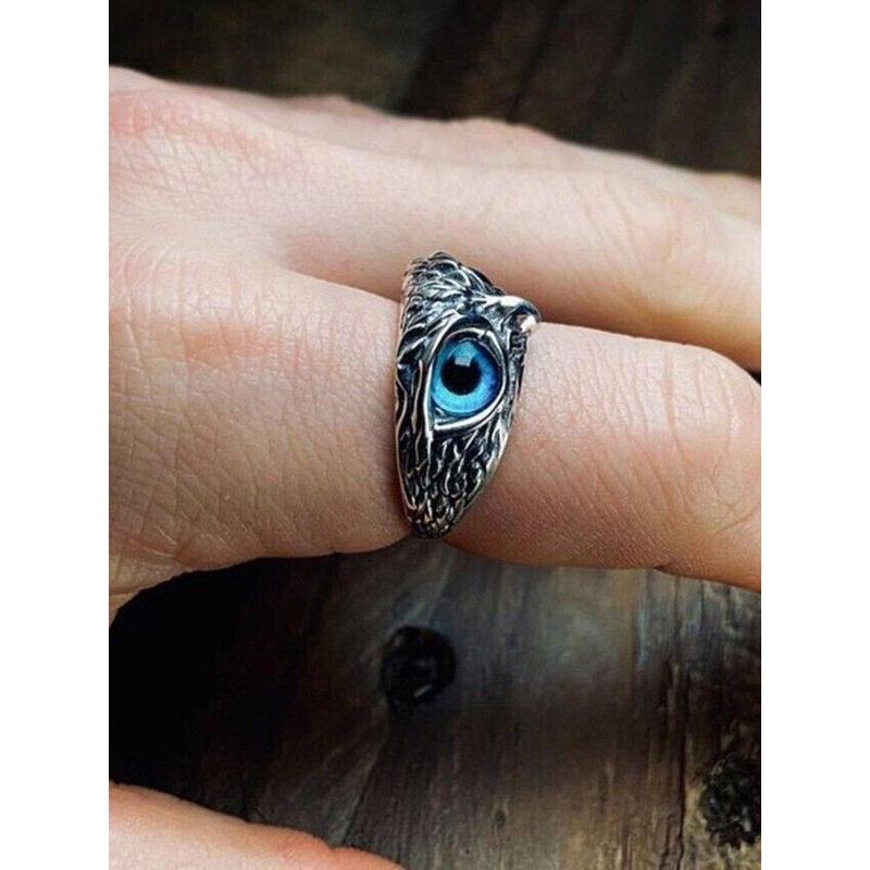 Teeragaj Stone-Studded Owl Adjustable Finger Ring