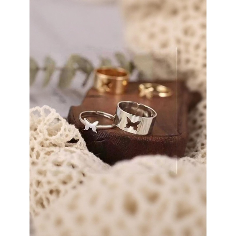 Teeragaj Unisex Set Of 2 Stainless Steel Rings