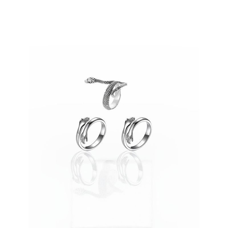 Teeragaj Unisex Set Of 3 Adjustable Finger Rings