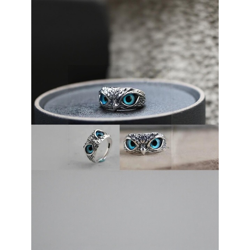 Teeragaj Unisex Stainless Steel Owl Shaped Adjustable Finger Ring