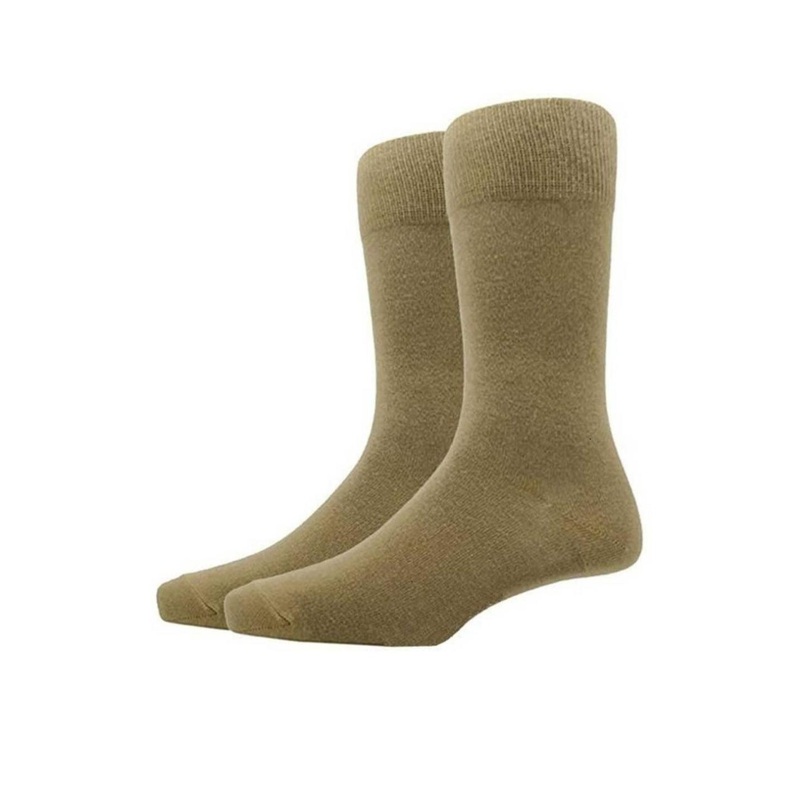 Akeeta Unisex Khaki Pack Of 2 Cotton Solid Ankle-Length Socks