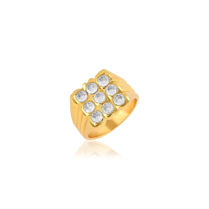 Brass Gold plated CZ Wedding Engagement Fashion finger ring