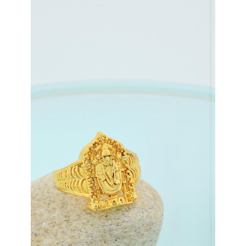 Brass Micron Goldplated Tirupati Balaji Finger ring