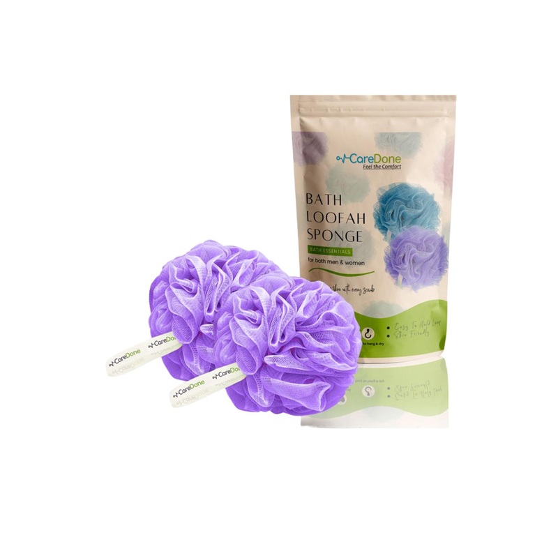 CareDone Set of 2 Pcs Soft & Large Round Bath Loofah