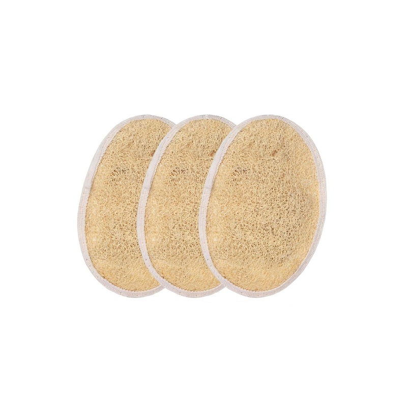 CareDone Set Of 3 Natural Bath Loofah Scrubber