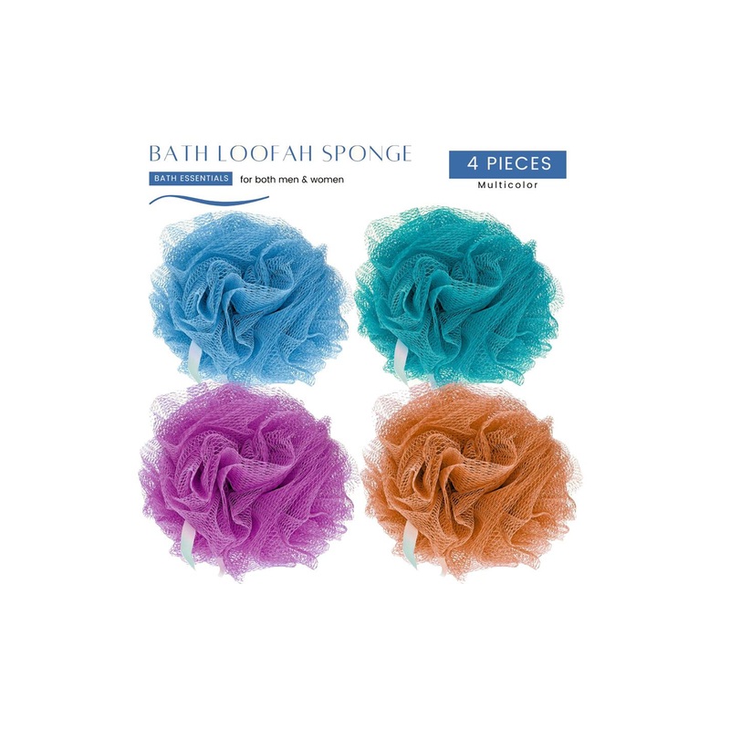 CareDone Set Of 4 Bath Loofah Sponge Scrubber Exfoliator