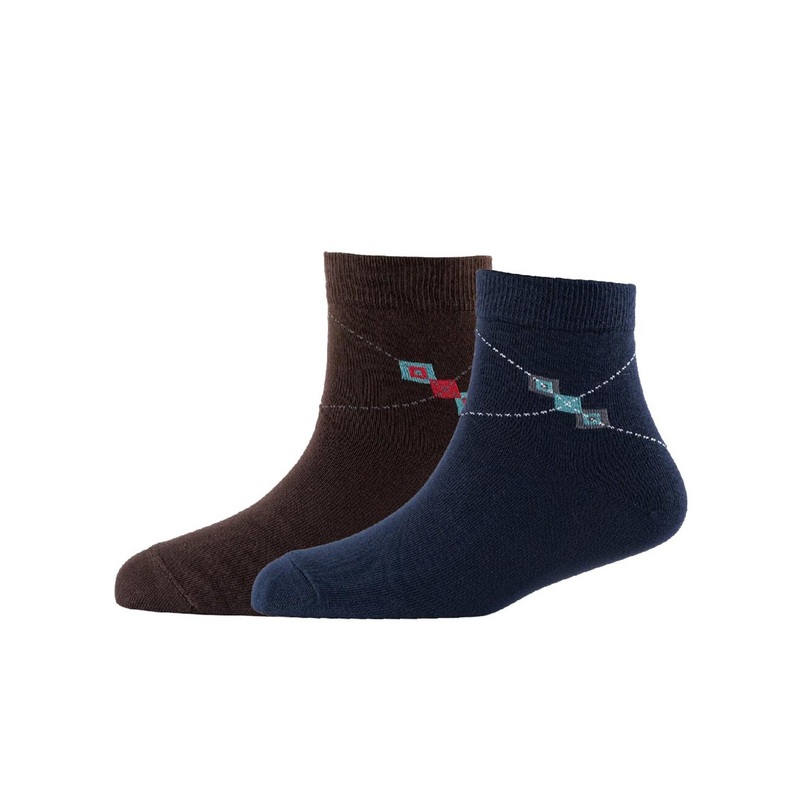 Cotstyle Men Pack Of 2 Patterned Cotton Ankle Length Socks