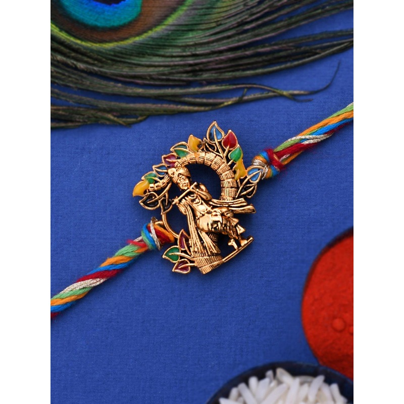 Dare by Voylla Deity Inspired Lord Krishna Rakhi with Colorful threads