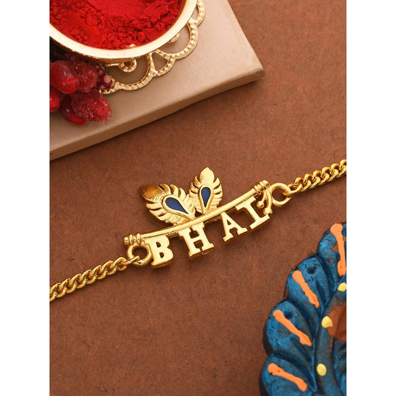 Dare by Voylla Men Gold-Toned Rakhi With Roli Chawal