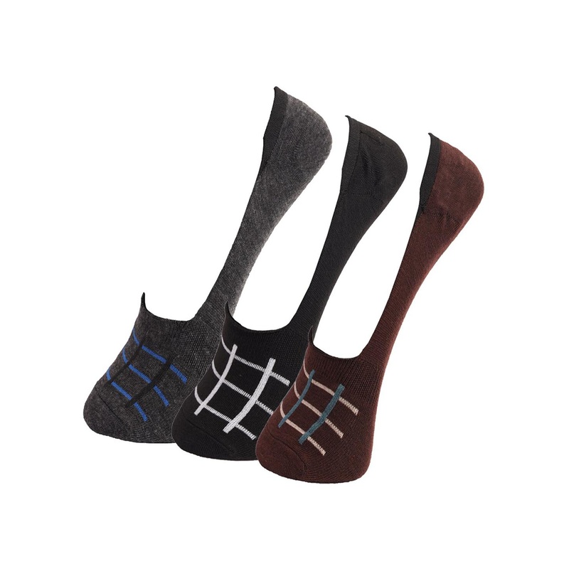 Dollar Socks Men Pack Of 3 Assorted Cotton Shoe-Liners