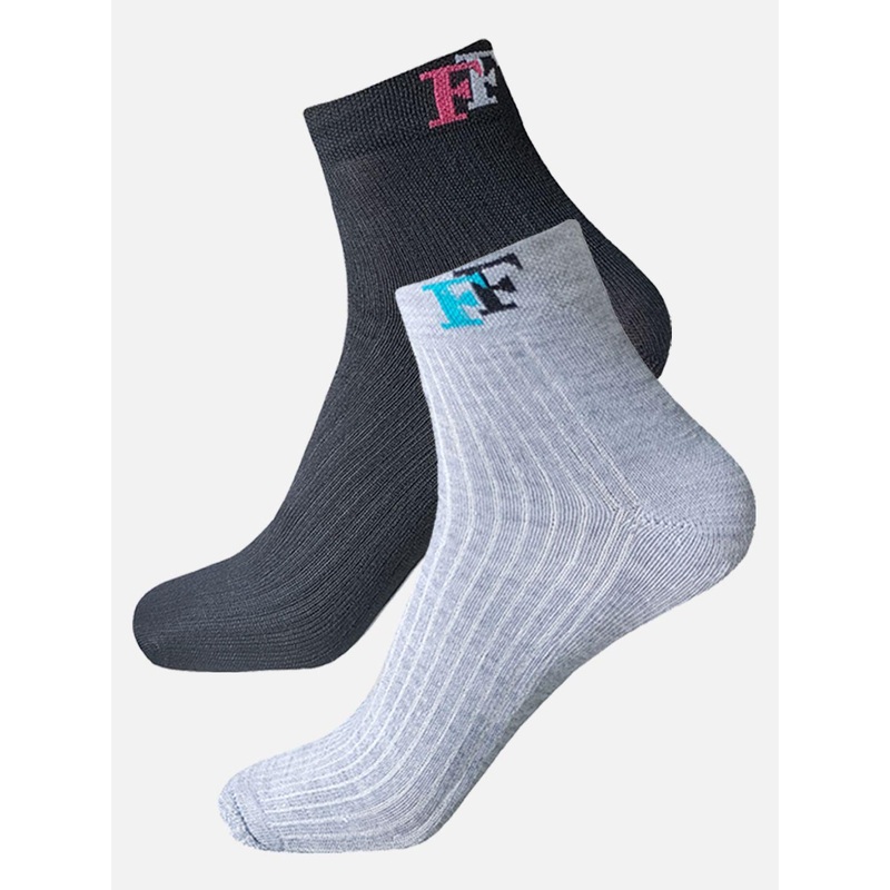 FIMS Men Pack Of 2 Striped Ankle-Length Sports Socks