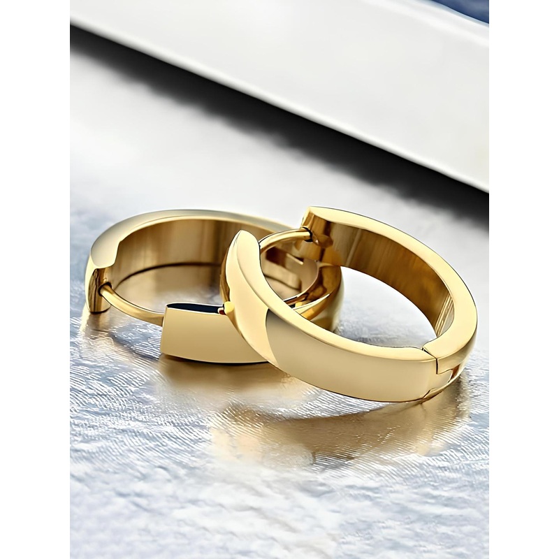 KARISHMA KREATIONS Gold-Plated Contemporary Hoop Earrings