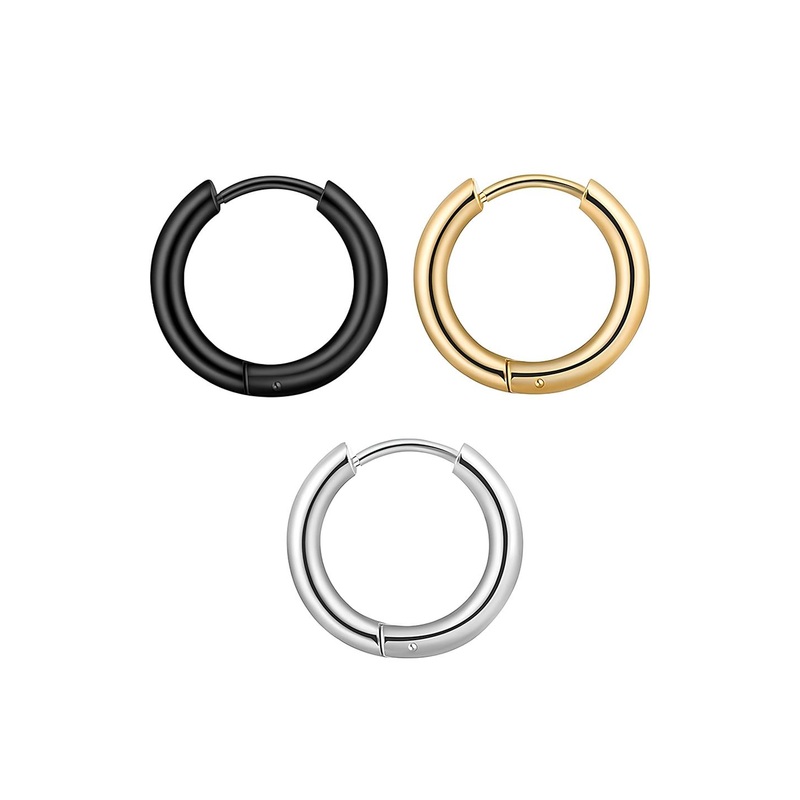 KARISHMA KREATIONS Set Of 3 Stainless Steel Gold Plated Hoop Earrings