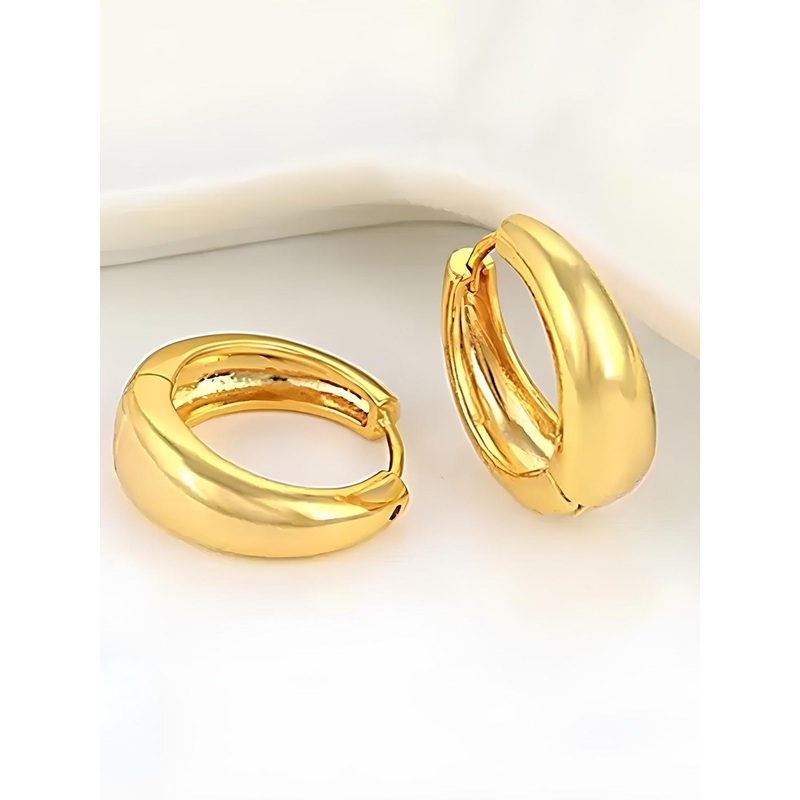 KARISHMA KREATIONS Unisex Gold-Plated Contemporary Hoop Earrings