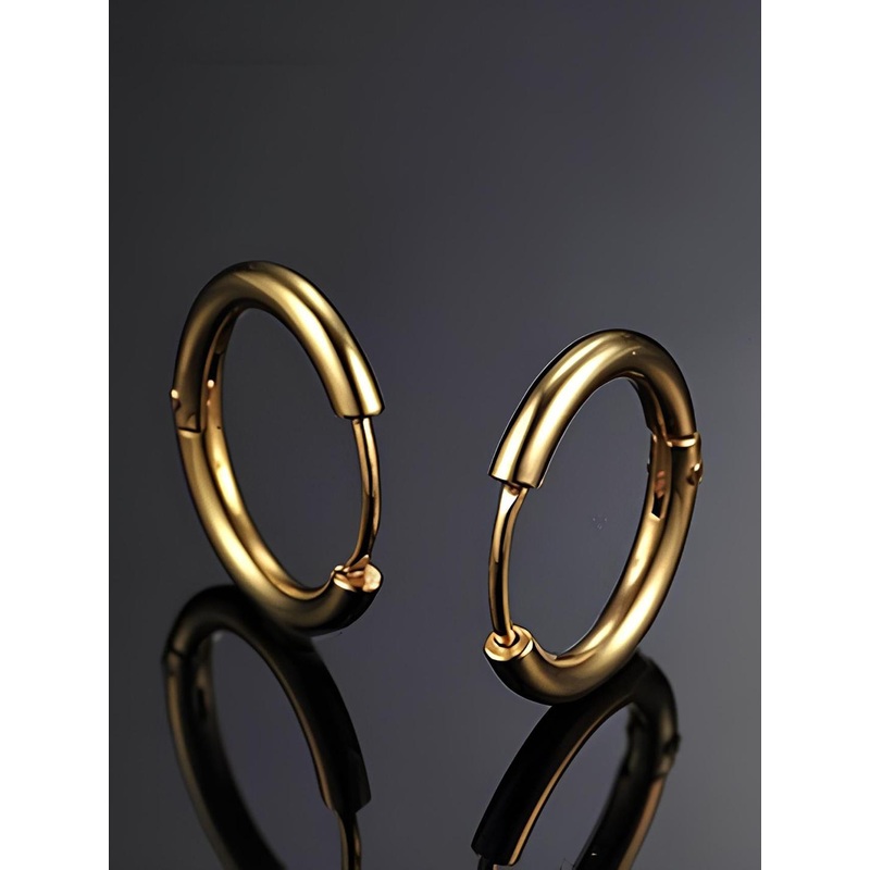 KARISHMA KREATIONS Unisex Gold-Plated Hoop Earrings