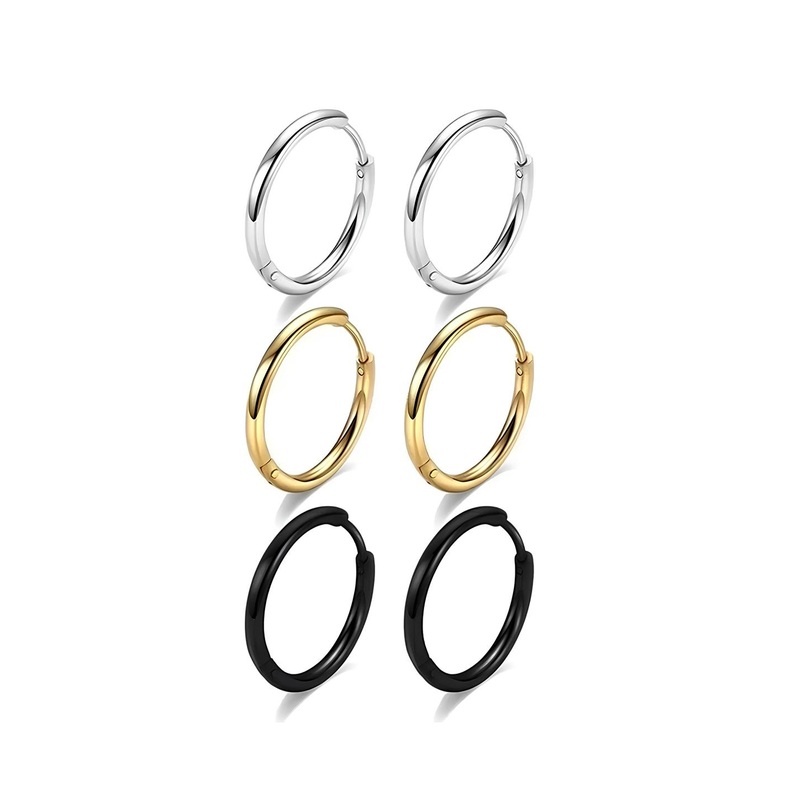 KARISHMA KREATIONS Unisex Set Of 3 Contemporary Hoop Earrings