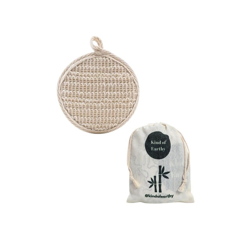 Kind of Earthy Natural Ramie Plant Bath Loofah With Potli Pouch
