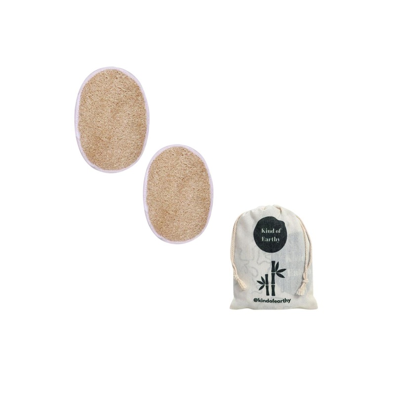 Kind of Earthy Set Of 2 Natural Body Scrubber With Elastic Grip & Reusable Potli Pouch