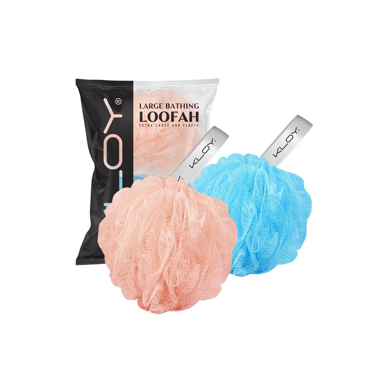 KLOY Set Of 2 Large Bath Loofah Sponge Scrubber