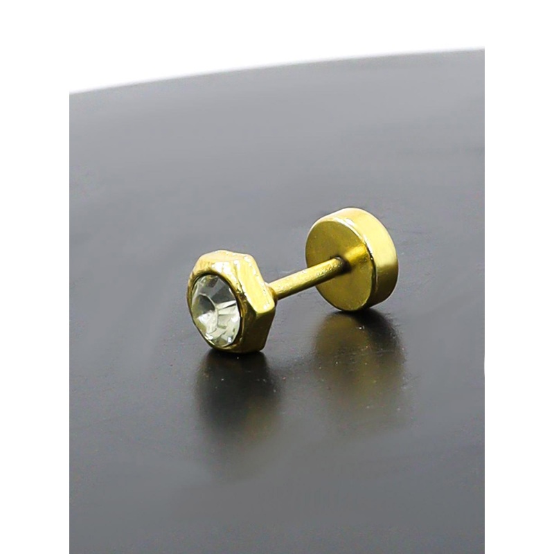 Krelin Men Crystal Studded Circular Stud