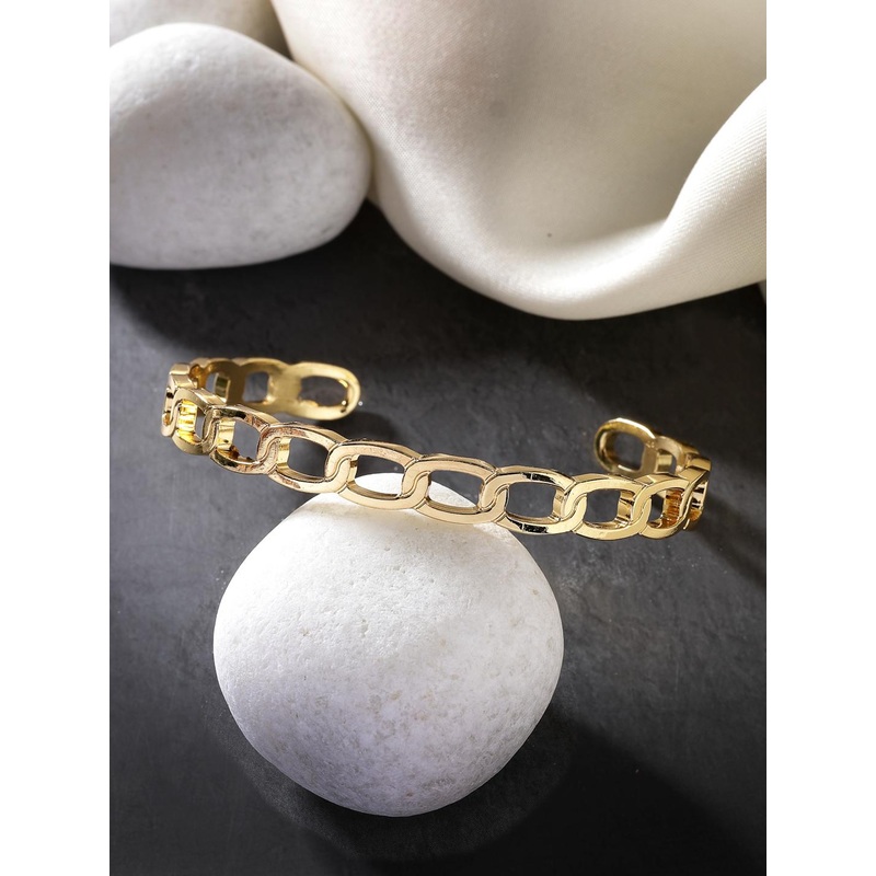 Roadster Men Gold-Plated Metal Cuff Bracelet
