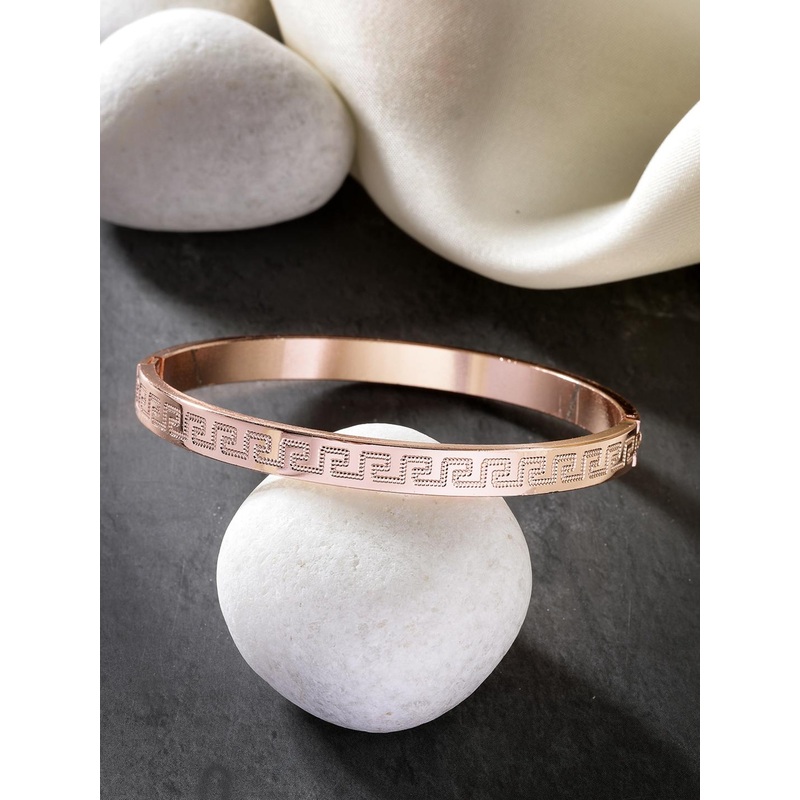 Roadster Men Rose Gold Stainless Steel Kada Bracelet
