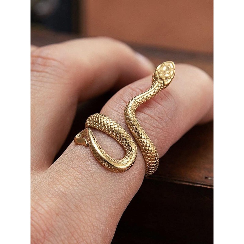 VS Unique Collection Unisex Golden Snake Thumb Finger Ring