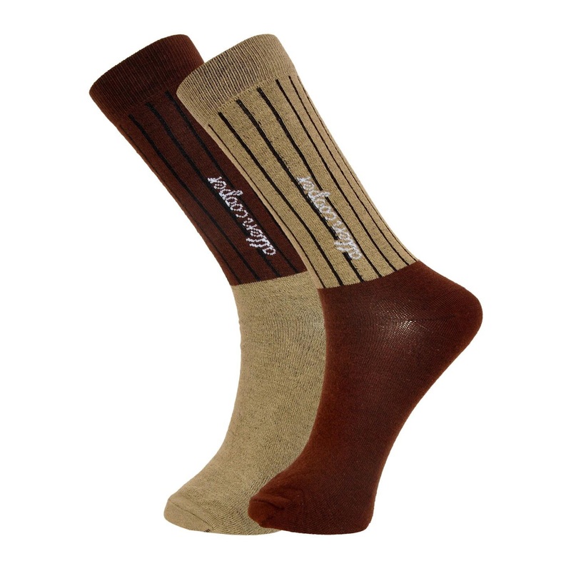 Allen Cooper Men Pack Of 2 Assorted Cotton Calf Length Socks